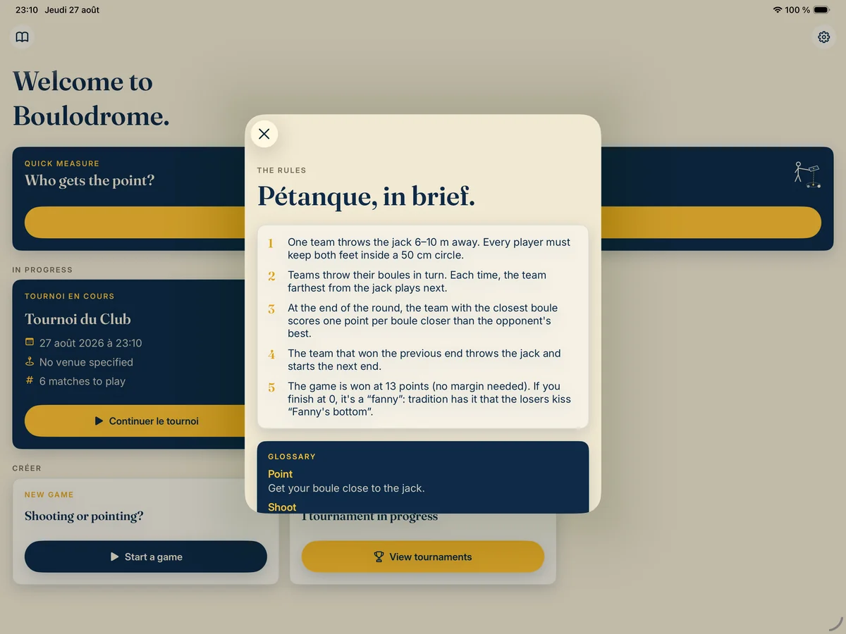 Game rules on iPad